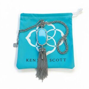 Kendra Scott Rayne Pendant Silver Necklace Turquoise Magnesite